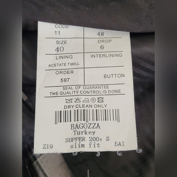 Bagozza Mens 2 Piece Suit Waistcoat And Pants Lightweight Wool Fabric Gray Burgu - Picture 7 of 8